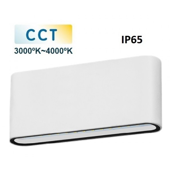 Aplique LED exterior IP65 superficie pared RP 12W 1300Lm CCT Blanco