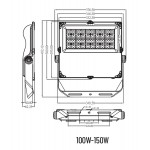 Foco Proyector LED exterior SLIM 100W IP-66 Asimétrico ASI2 Regulable 1-10V