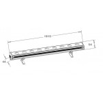 Foco LED exterior bañador pared lineal 36W 24V 1000mm RGB-DMX, conexión en Serie